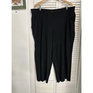 Eileen Fisher Women's Black Lightweight Washable Stretch Crepe Ankle Pant 20W